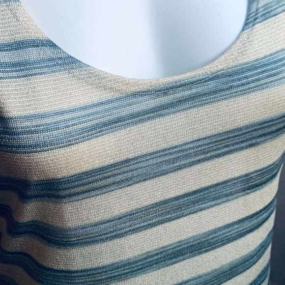 BANANA REPUBLIC Dressy Metallic Striped Tank M - Picture 3 of 11